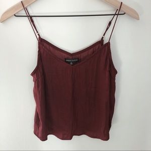Silky maroon tank top